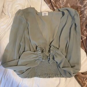 Wilfred Soft Green Ruched Blouse